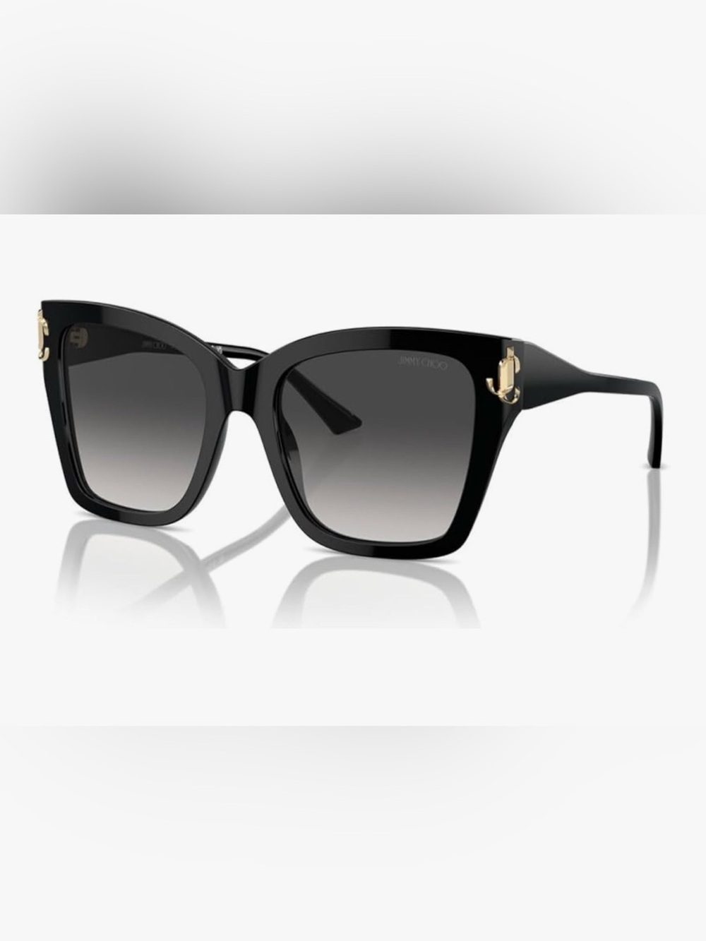 Jimmy Choo JC 5012 Cat Eye Polarized Women's Sunglasses Black Plastic Frame